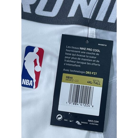 Nike Pro Cool NBA Shorts Men's Basketball Sz 4XL-Tall Compression White 880802 - Picture 7 of 7